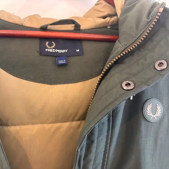Fred Perry Parka - Green, Size M - Picture 5 of 5